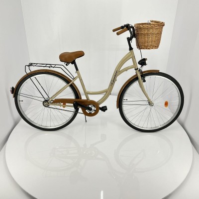 Mestský retro bicykel Goetze Eco 28" 1-prevodový cappucino + košík